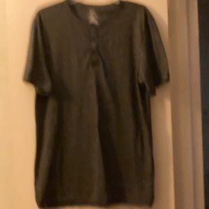 George Button Neck Men’s Black T-Shirt